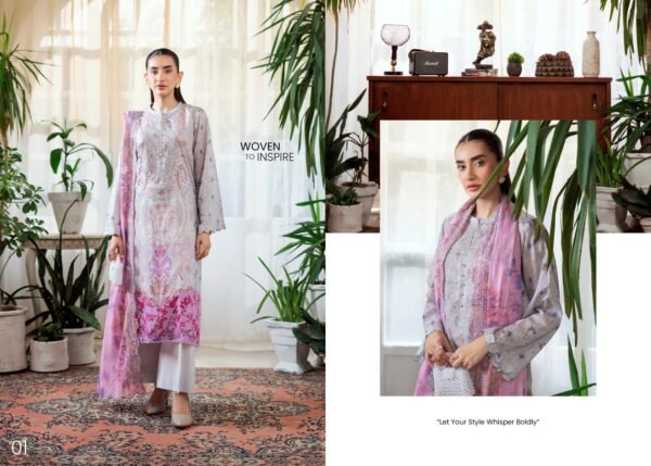 3 Piece Unstitched Embroidered Organza Suit