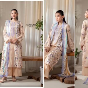 3 Piece Unstitched Embroidered Jacquard Lawn Suit